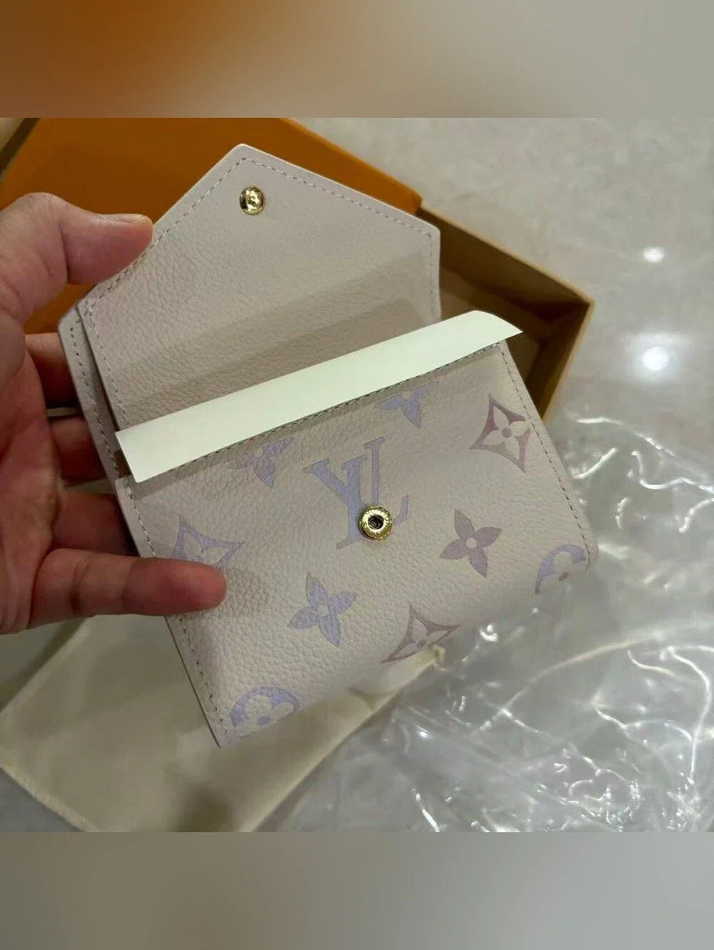 Louis Vuitton Pastel Monogram Compact Envelope Wallet - Lavender/Pale Pink